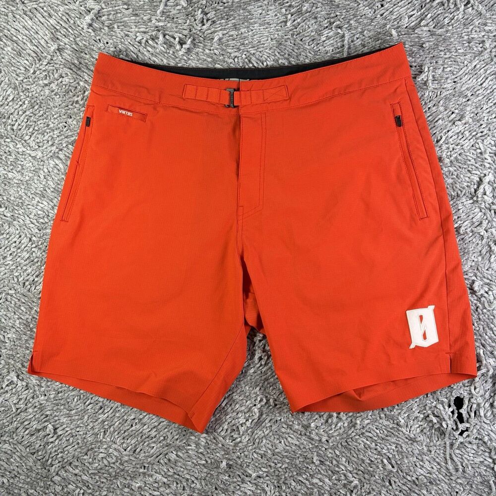 Viktos O-Course Shorts Mens 36 Orange Zip Pockets Athletic Utility Belted